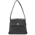 CHANEL One Shoulder Bag Matelasse Turnlock Single Flap Lambskin Black Gold-Tone Hardware, Pre-Owned