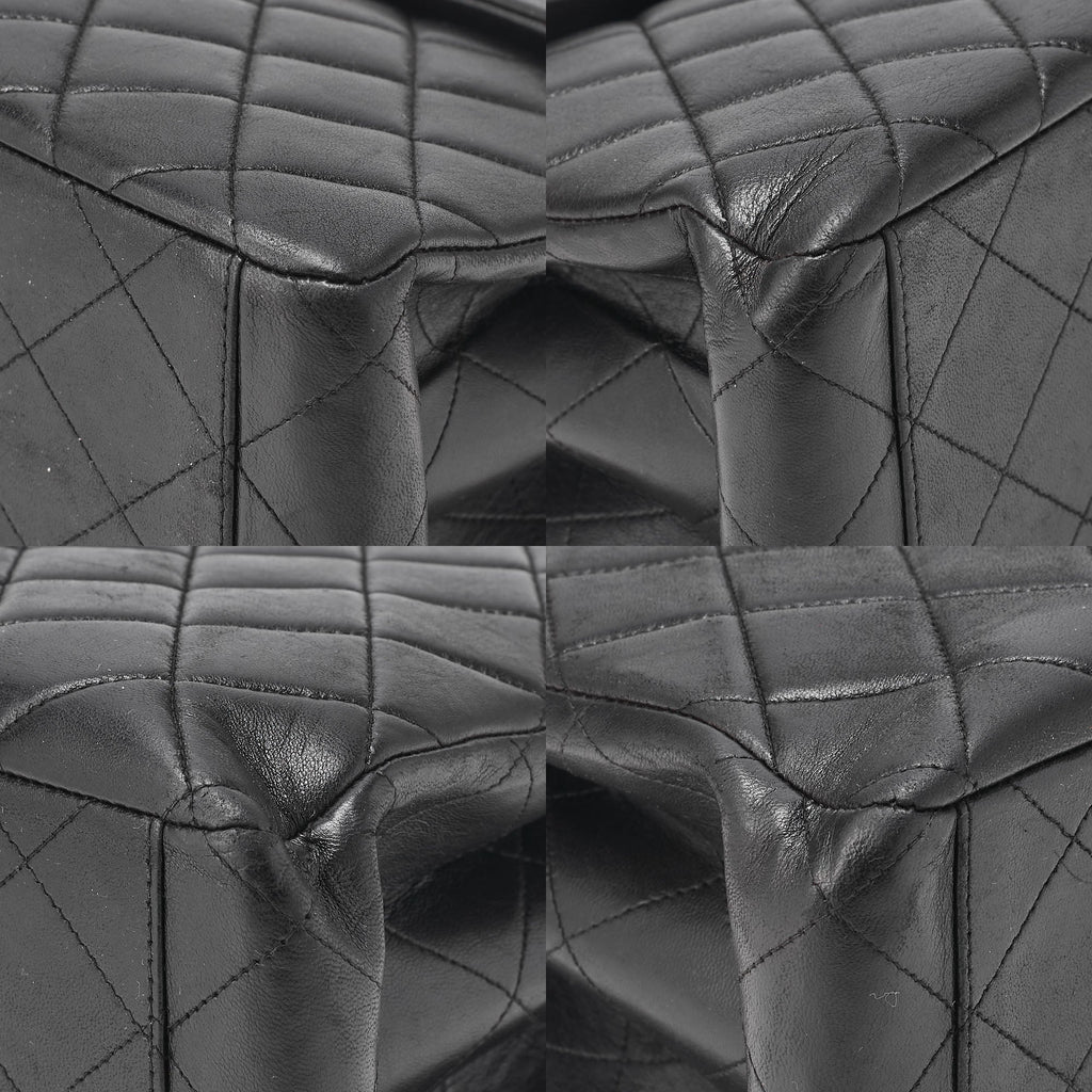 CHANEL One Shoulder Bag Matelasse Turnlock Single Flap Lambskin Black Gold-Tone Hardware, Pre-Owned