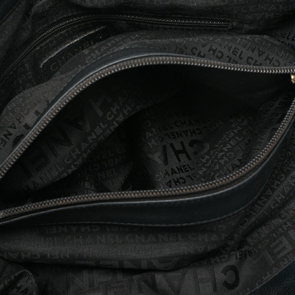 CHANEL Handbag (Removable Handle) Cocomark Caviar Skin Black Gold-Tone Hardware, Pre-Owned