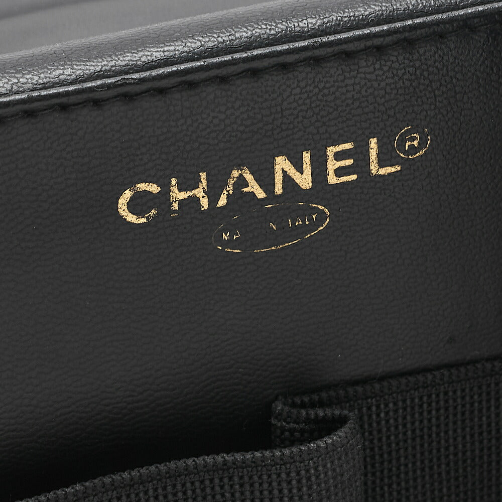 CHANEL Shoulder Bag Cocomark Vanity 2way Caviar Skin Black Gold-Tone Hardware, Pre-Owned
