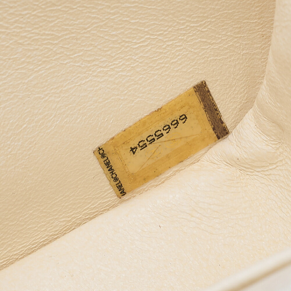 CHANEL Shoulder Bag Chocolate Bar Mini Lambskin x Enamel Beige x Black Gold-Tone Hardware, Pre-Owned