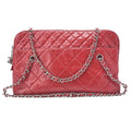 CHANEL Matelasse Coco Charm Chain Shoulder Bag Vintage Calf Red Silver-Tone Hardware, Pre-Owned