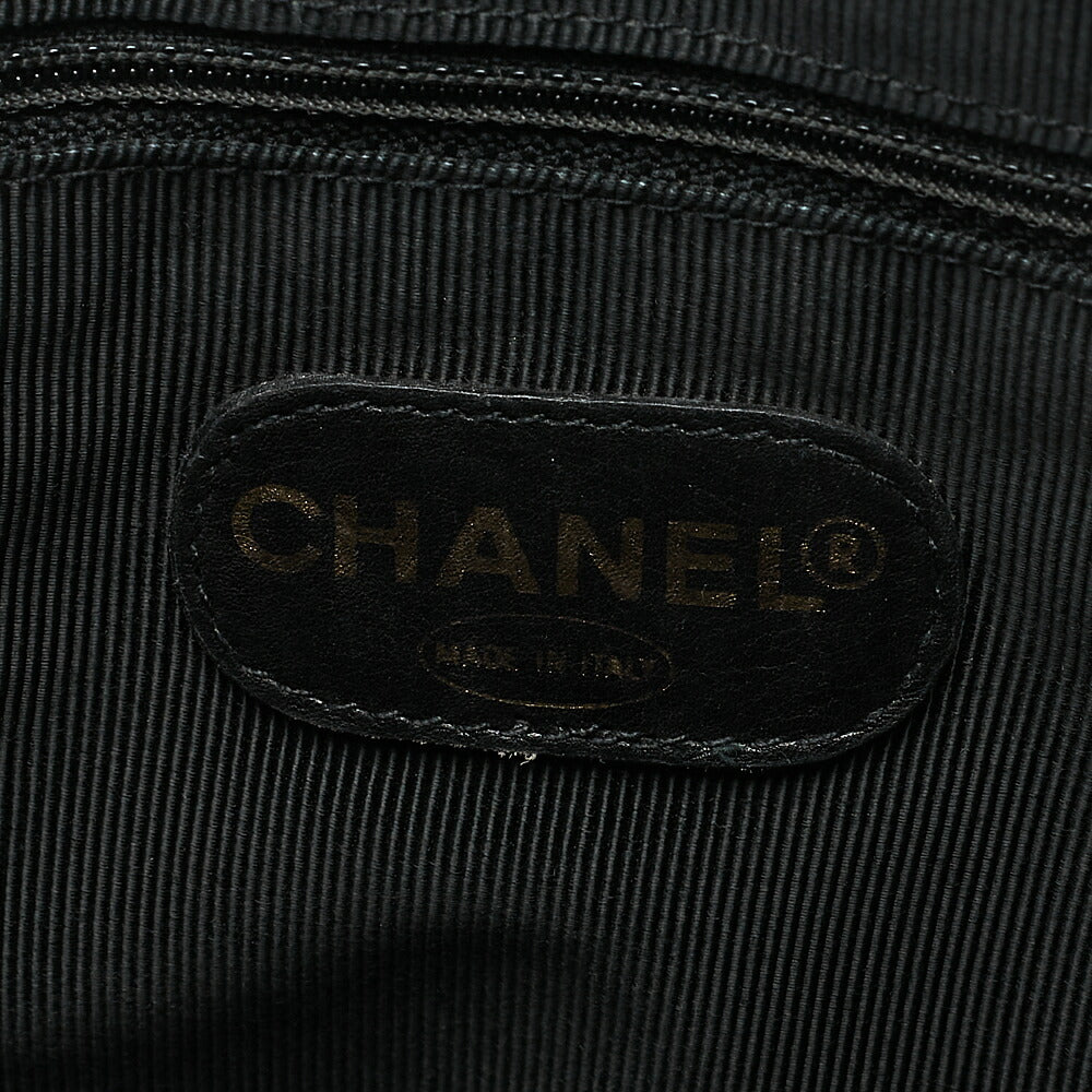CHANEL Caviar Skin Triple Coco Double Chain Shoulder Black Gold-Tone Hardware, Pre-Owned