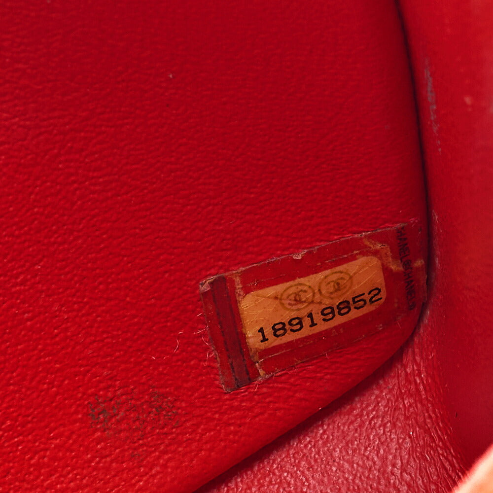CHANEL Coco Mark Single Flap Single Chain Bag Enamel x Lambskin Red X Orange Silver-Tone Hardware, Pre-Owned