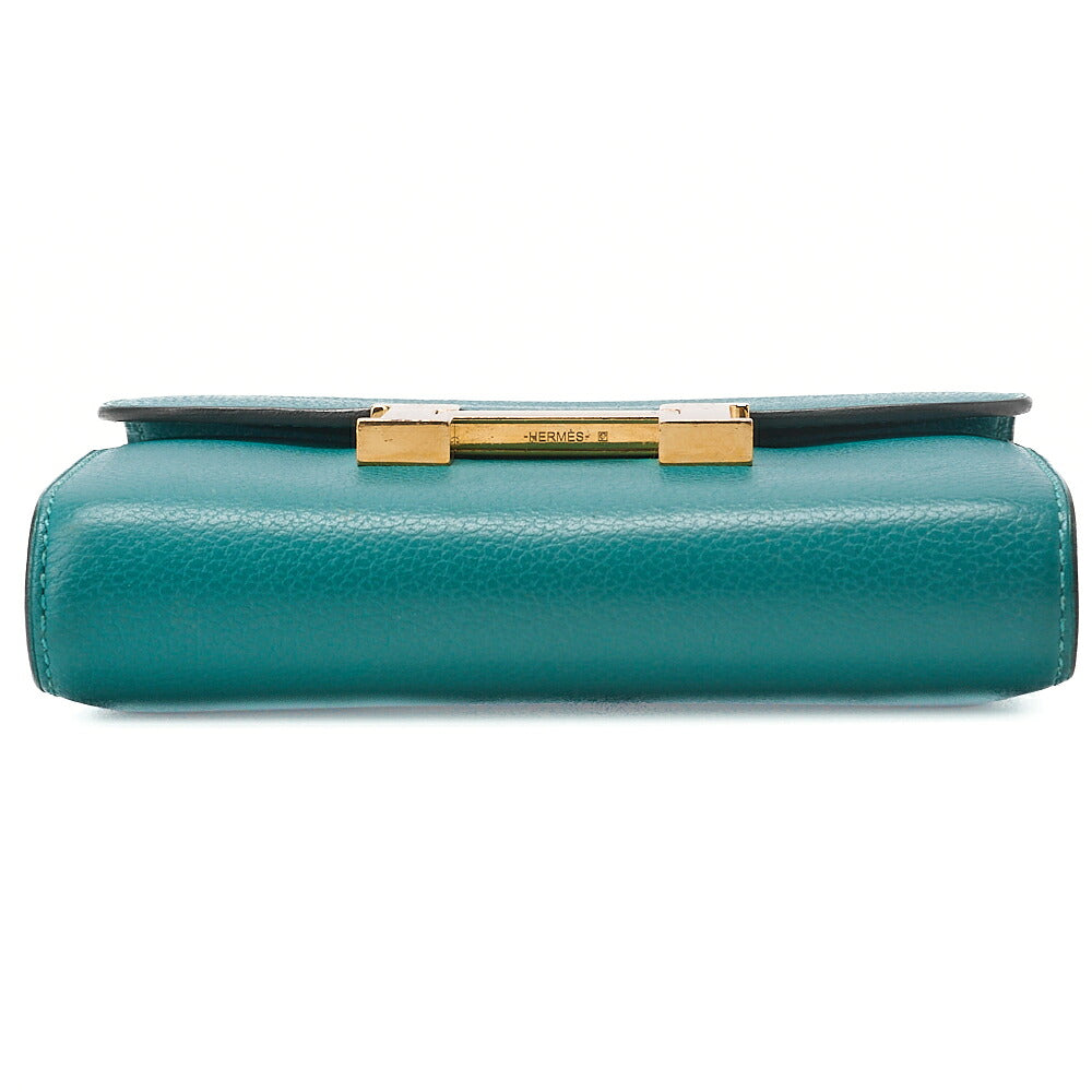 HERMES Constance Compact Bi-Fold Wallet Swift Evercolor Veil Jade Gold-Tone Hardware, Pre-Owned
