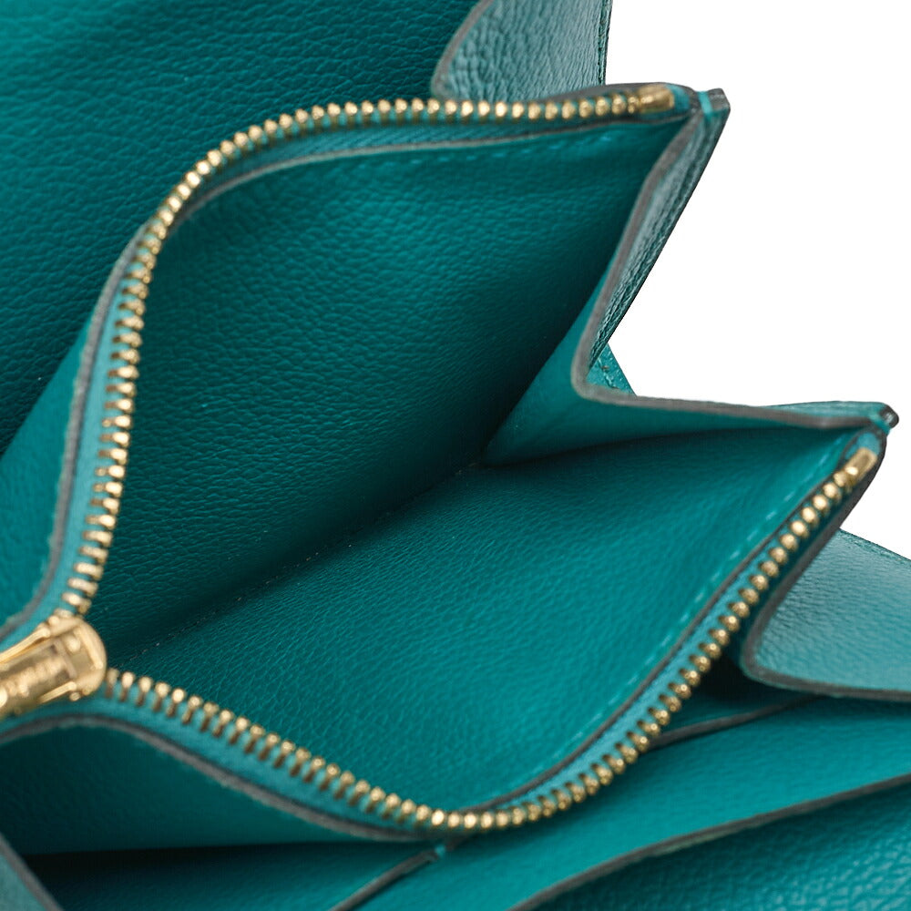 HERMES Constance Compact Bi-Fold Wallet Swift Evercolor Veil Jade Gold-Tone Hardware, Pre-Owned