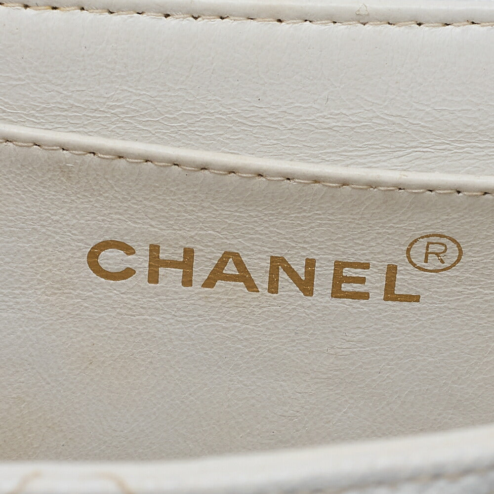 CHANEL Chain Shoulder Bag Square Shape Caviar Skin White Gold Fittings Big Coco Gold-Tone Hardware, Pre-Owned