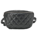 CHANEL Waist Bag Matrasse Lambskin Black Silver-Tone Hardware, Pre-Owned
