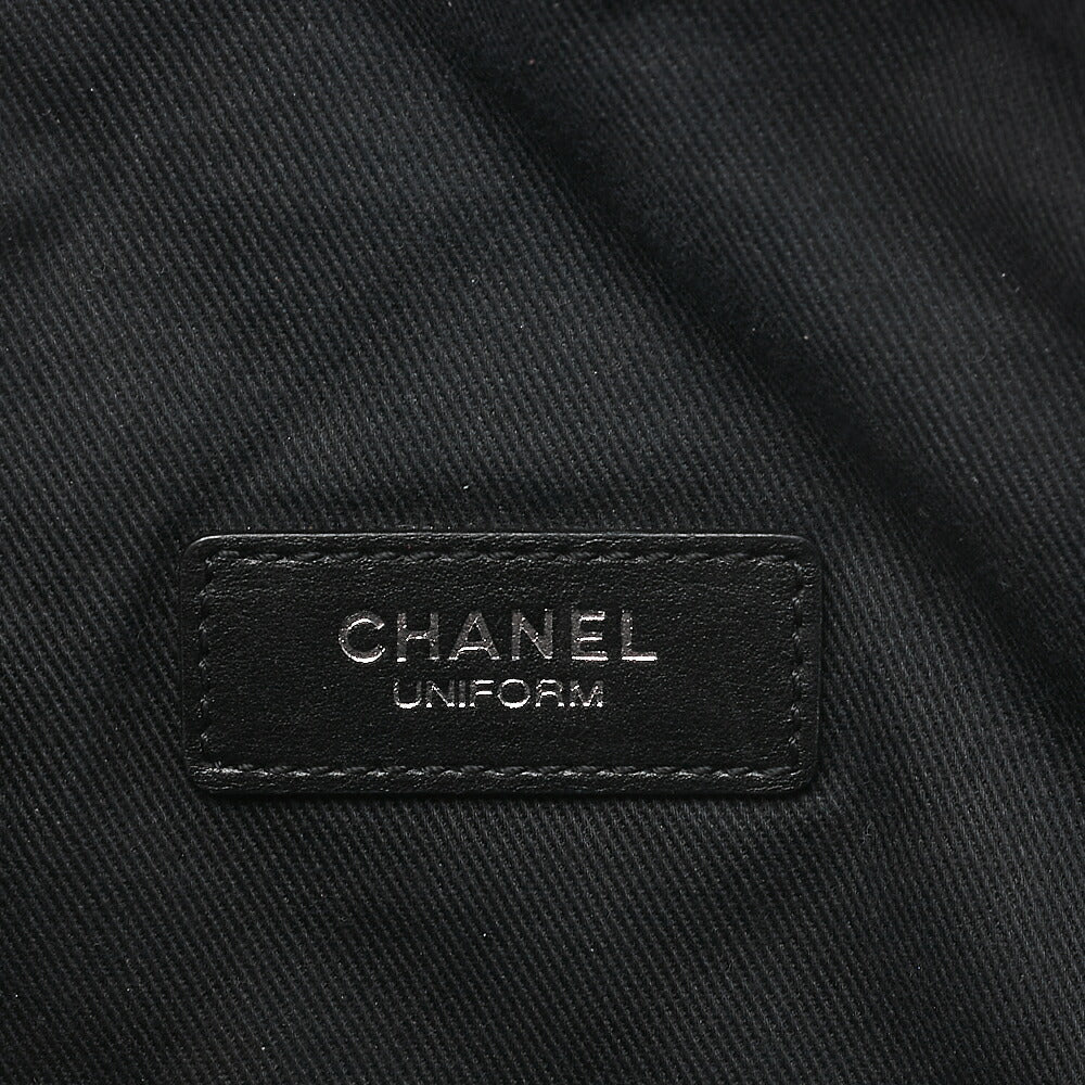 CHANEL Waist Bag Matrasse Lambskin Black Silver-Tone Hardware, Pre-Owned
