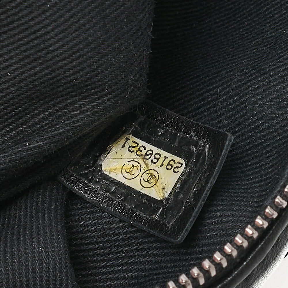CHANEL Waist Bag Matrasse Lambskin Black Silver-Tone Hardware, Pre-Owned