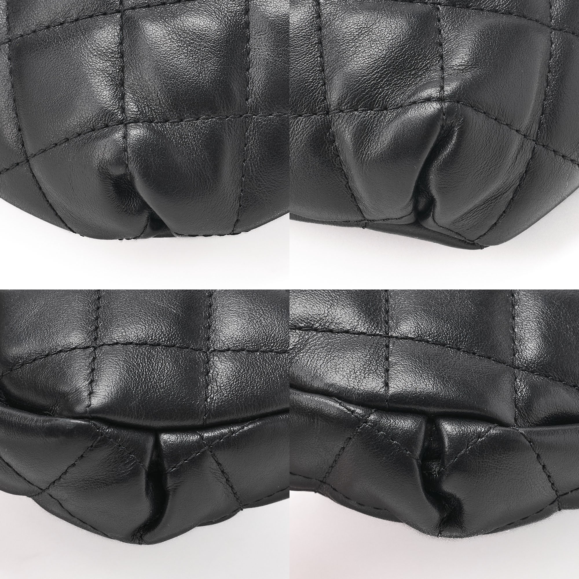 CHANEL Waist Bag Matrasse Lambskin Black Silver-Tone Hardware, Pre-Owned