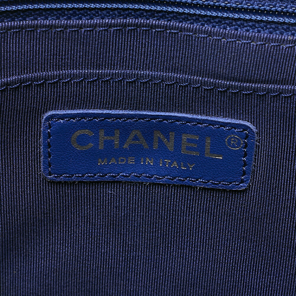 CHANEL Matelasse Turnlock Chain Backpack Lambskin Blue Silver-Tone Hardware, Pre-Owned