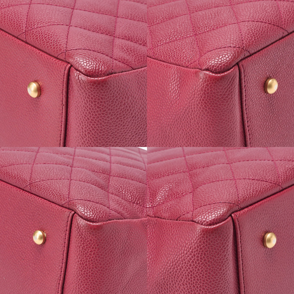 CHANEL Tote Bag Matelasse Caviar Skin Double Chain PTT Pink Gold-Tone Hardware, Pre-Owned
