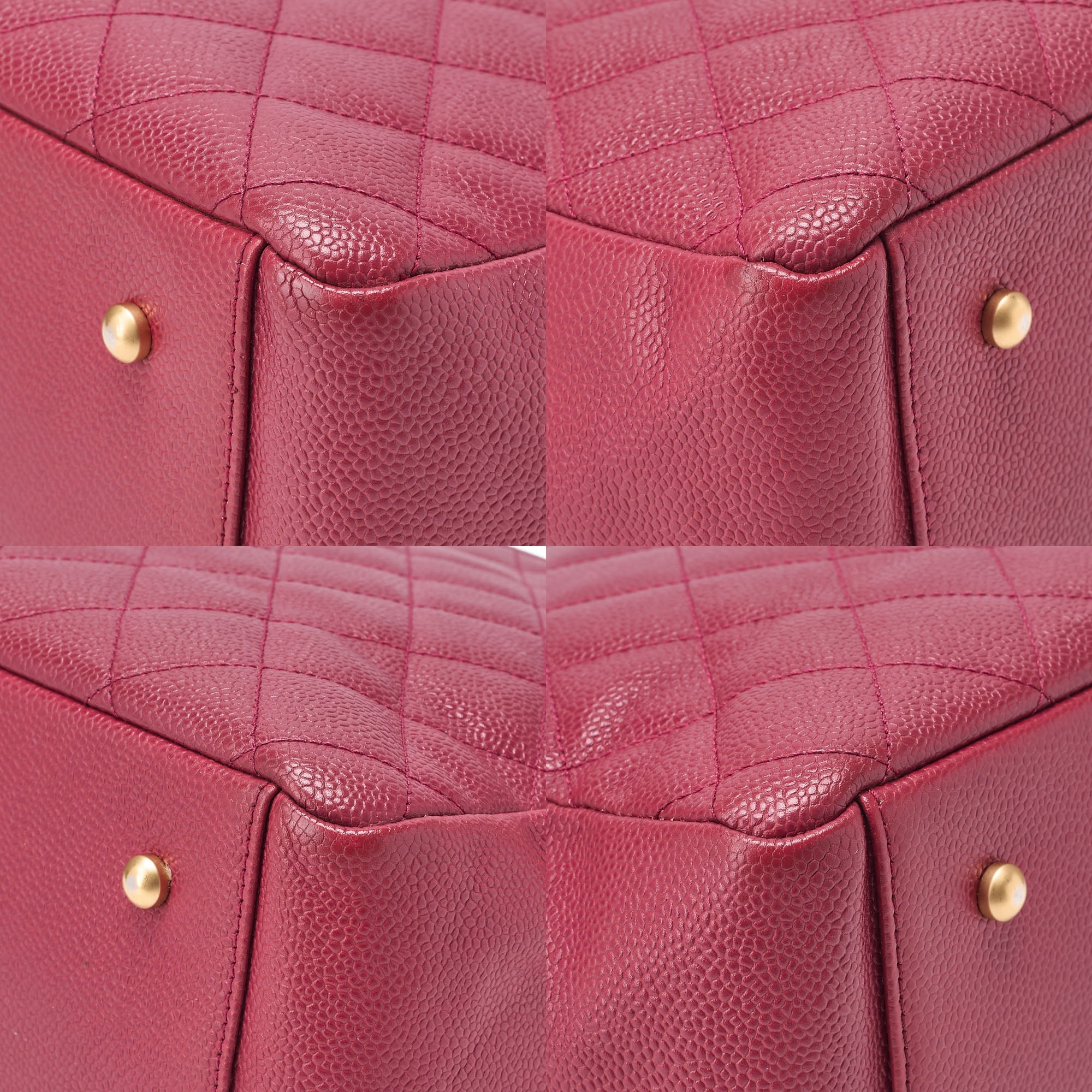 CHANEL Tote Bag Matelasse Caviar Skin Double Chain PTT Pink Gold-Tone Hardware, Pre-Owned