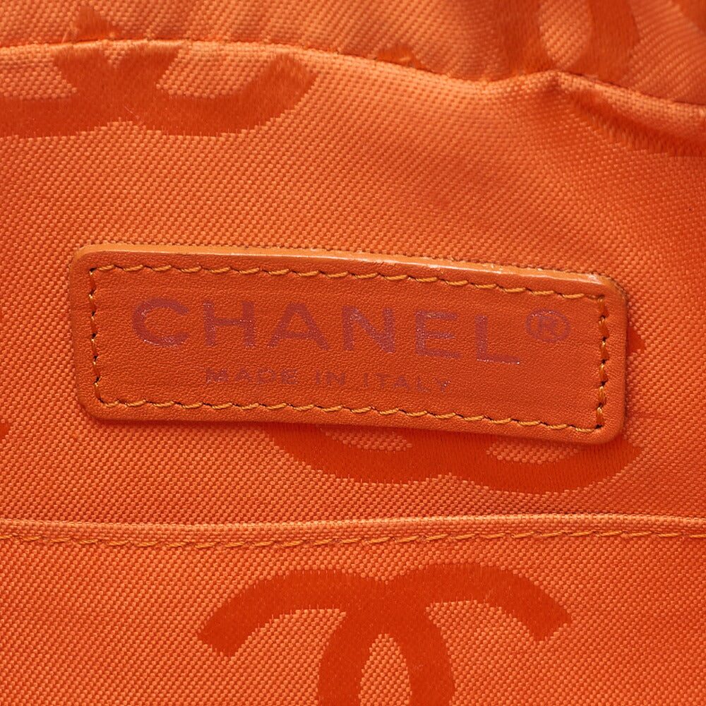 CHANEL Cambon Line Matelasse Calf x Enamel Beige x Orange Shoulder Bag Silver-Tone Hardware, Pre-Owned