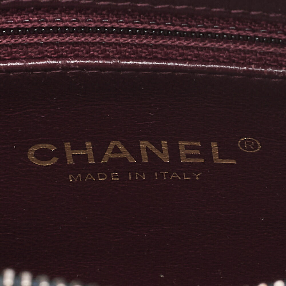 CHANEL Chain Shoulder Bag with Coco Charm V-Stitch Lambskin Navy Gold-Tone Hardware, Pre-Owned
