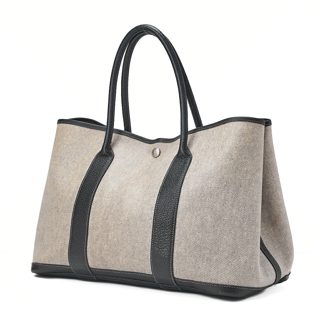 HERMES Garden Party PM Handbag Toal Officer Gray Silver-Tone Hardware, Pre-Owned