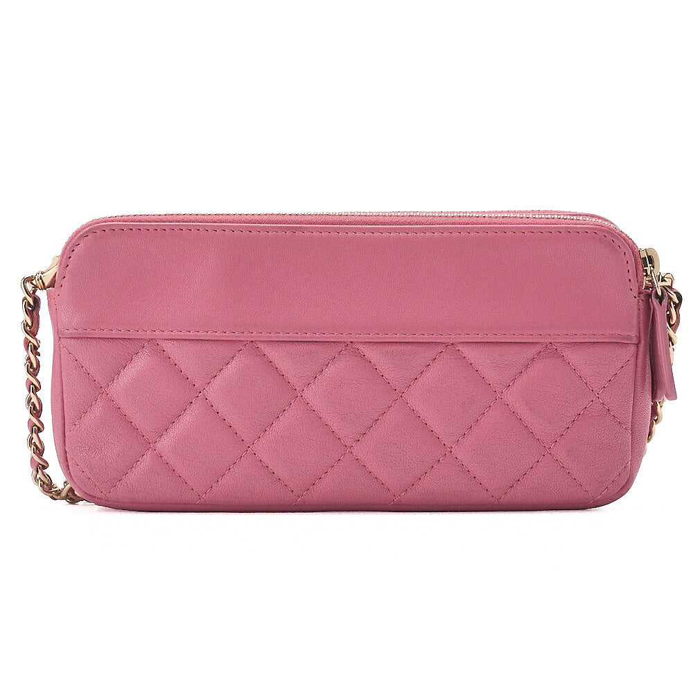 CHANEL Matrasse Chain Wallet Soft Caviar Skin Pink Gold-Tone Hardware, Pre-Owned