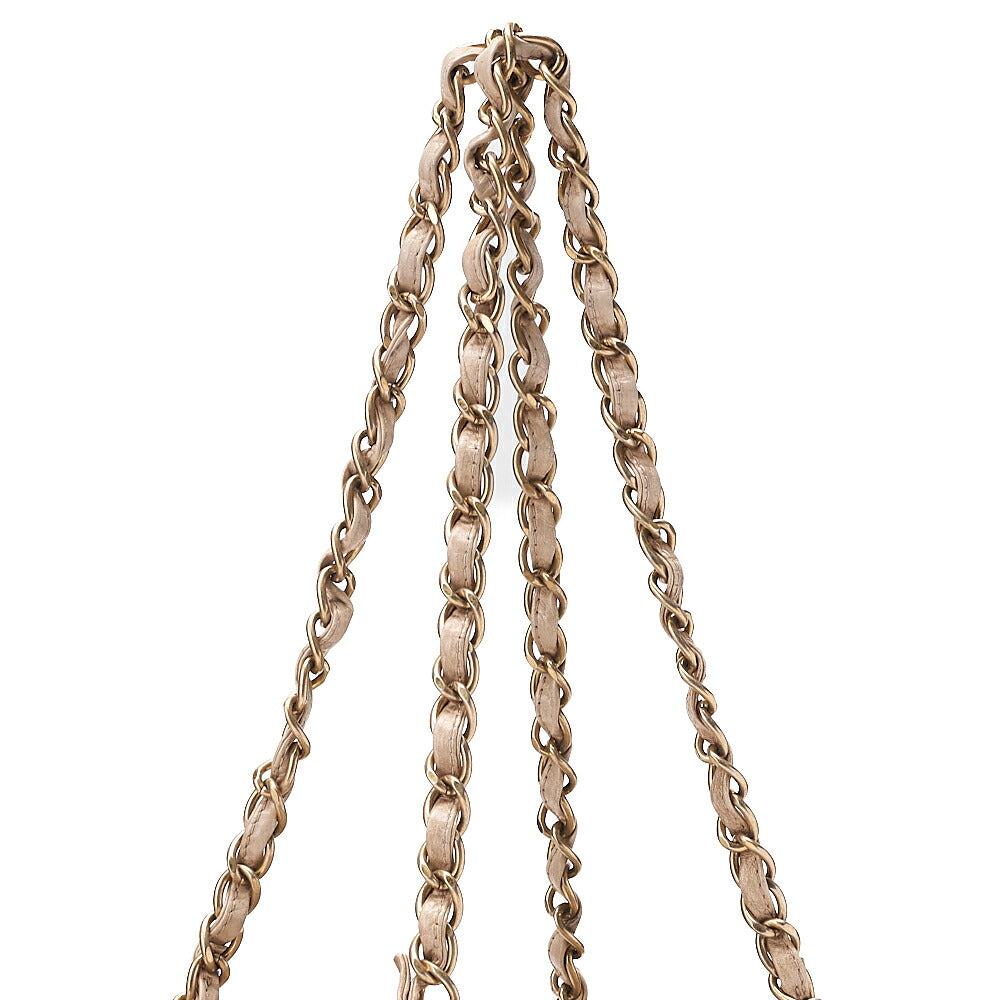 CHANEL Camellia Line Double Chain Tote Bag Lambskin Ivory Gold-Tone Hardware, Pre-Owned
