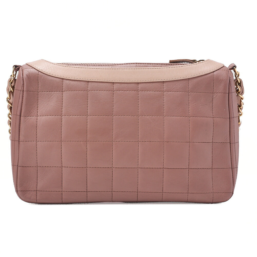 CHANEL Shoulder Bag Girl Chanel Chocolate Bar Lambskin Pink Gold -Tone Hardware, Pre-Owned