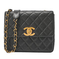 CHANEL Chain Shoulder Bag Square Lambskin Big Coco Black Gold -Tone Hardware, Pre-Owned