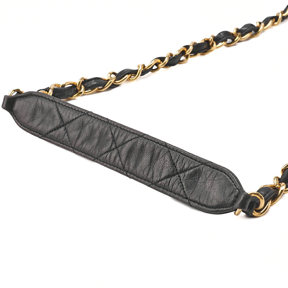 CHANEL Chain Shoulder Bag Square Lambskin Big Coco Black Gold -Tone Hardware, Pre-Owned