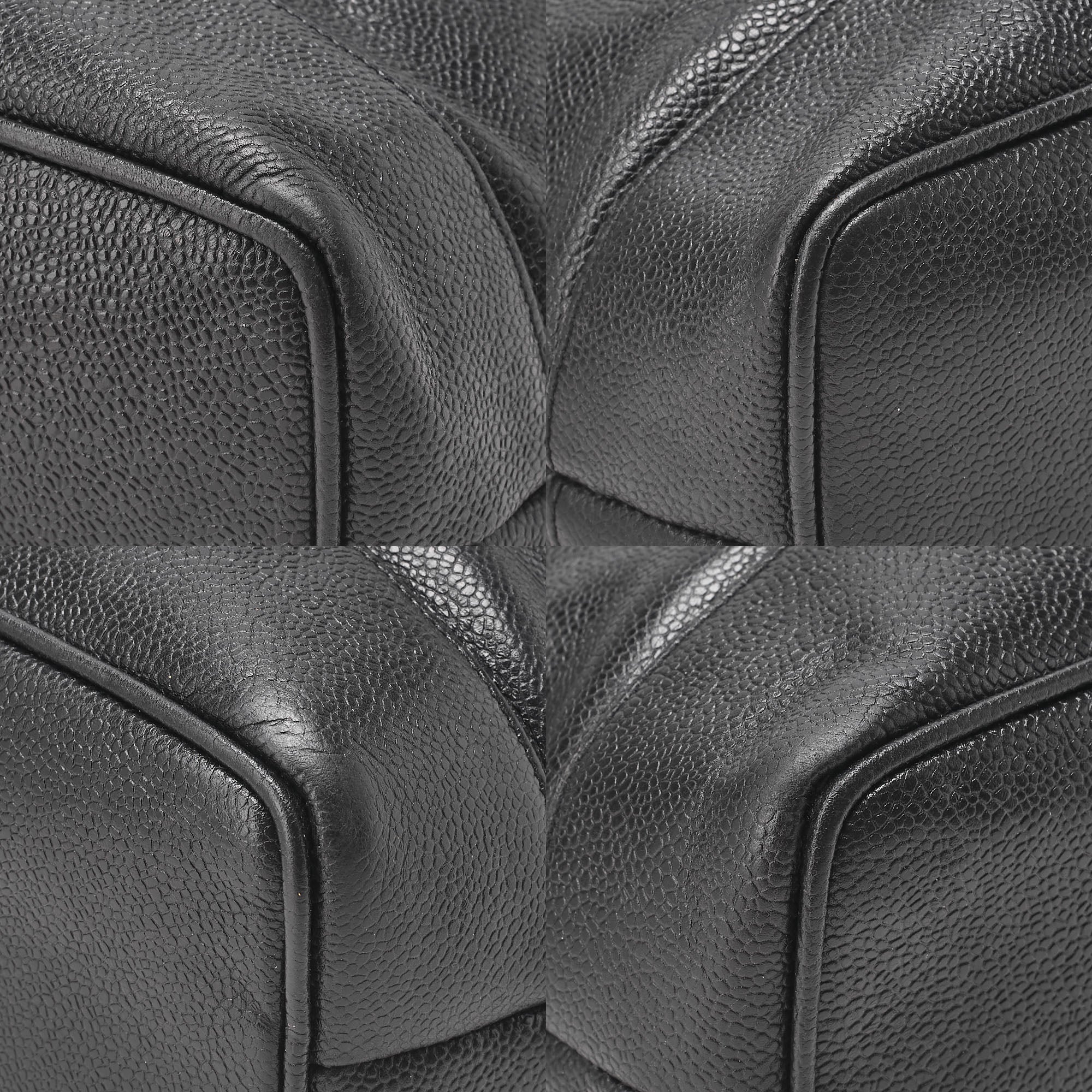 CHANEL Outside Flap Ball Charm Business Tote Bag Caviar Skin Black Gold-Tone Hardware, Pre-Owned