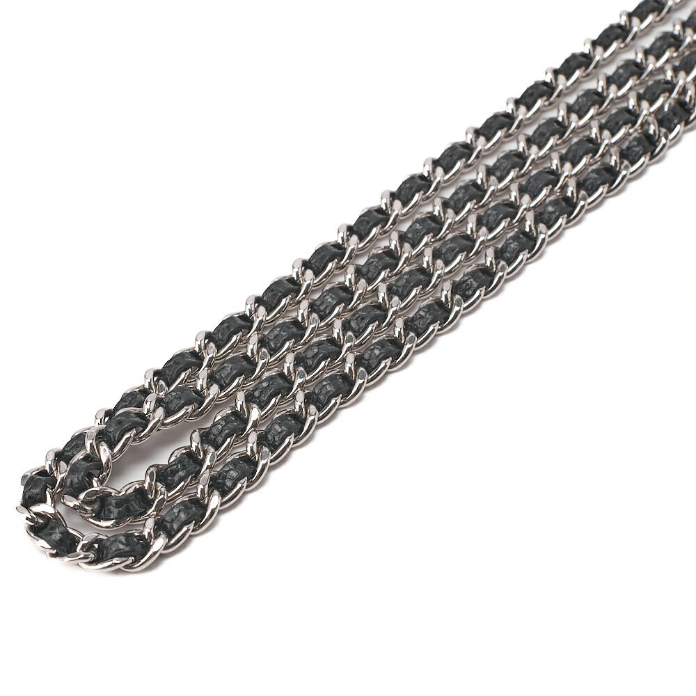 CHANEL Matrasse Chain Wallet Caviar Skin Black Silver-Tone Hardware, Pre-Owned