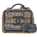 CHANEL Shoulder Bag Tote Bag Cocomark CC Filigree 2-Way Handbag Python x Tweed Navy x Multicolor Gold-Tone Hardware, Pre-Owned