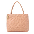 CHANEL Matelasse Reprint Tote Caviar Skin Beige (Gold-Tone Hardware, Pre-Owned