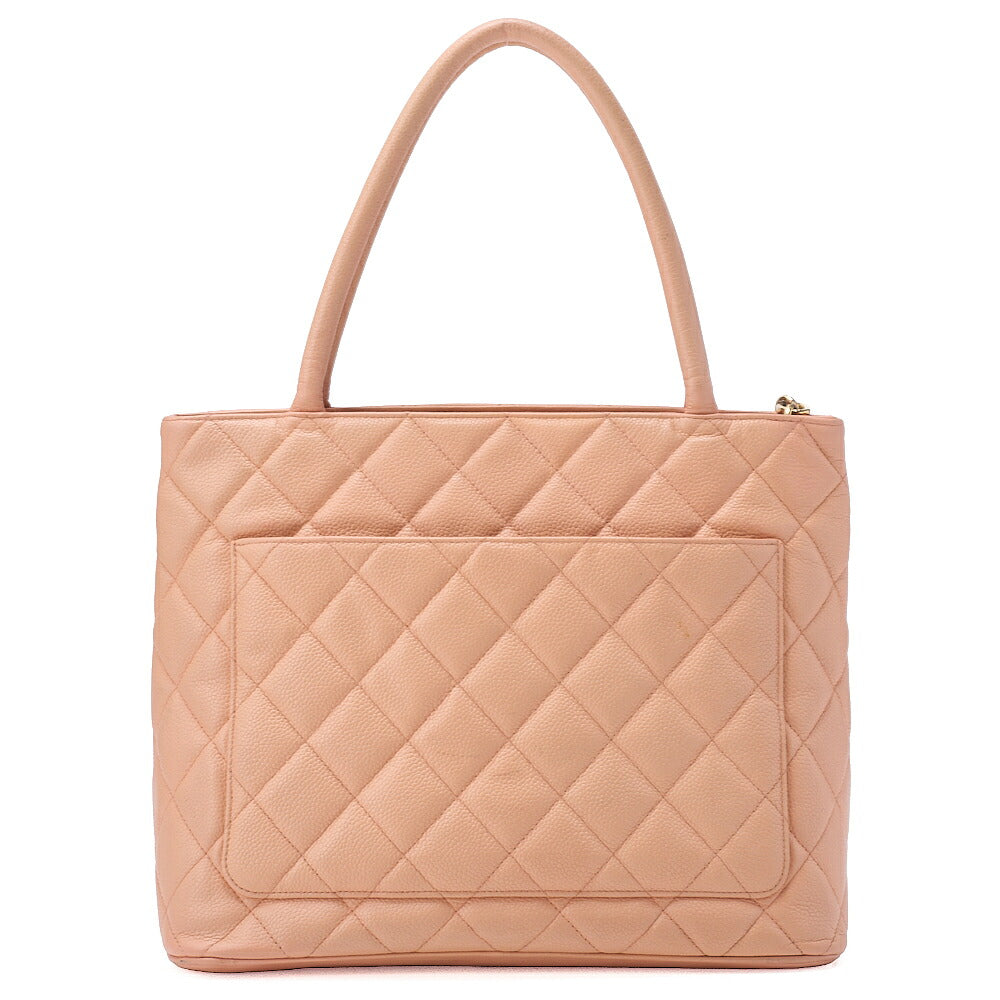 CHANEL Matelasse Reprint Tote Caviar Skin Beige (Gold-Tone Hardware, Pre-Owned