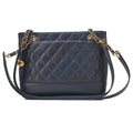 CHANEL Shoulder Bag Tote Bag Caviar Skin Matelasse Ball Charm Navy Gold-Tone Hardware, Pre-Owned