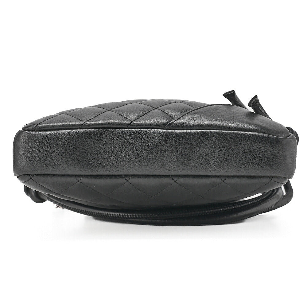 CHANEL Cambon Line Matelasse Calfskin Black x White Shoulder Back Silver-Tone Hardware, Pre-Owned