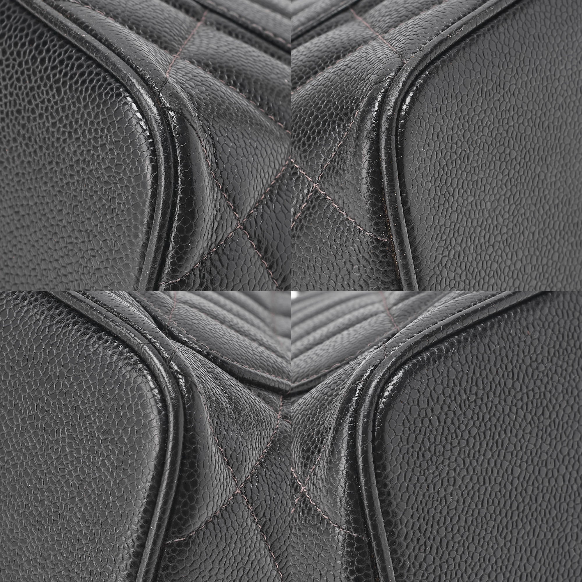 CHANEL Matelasse Reprint Tote Caviar Skin Black (Silver-Tone Hardware, Pre-Owned