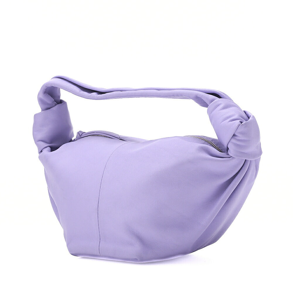 BOTTEGA VENETA Bottega Veneta Double Knot Mini Handbag Leather Purple Silver -Tone Hardware, Pre-Owned