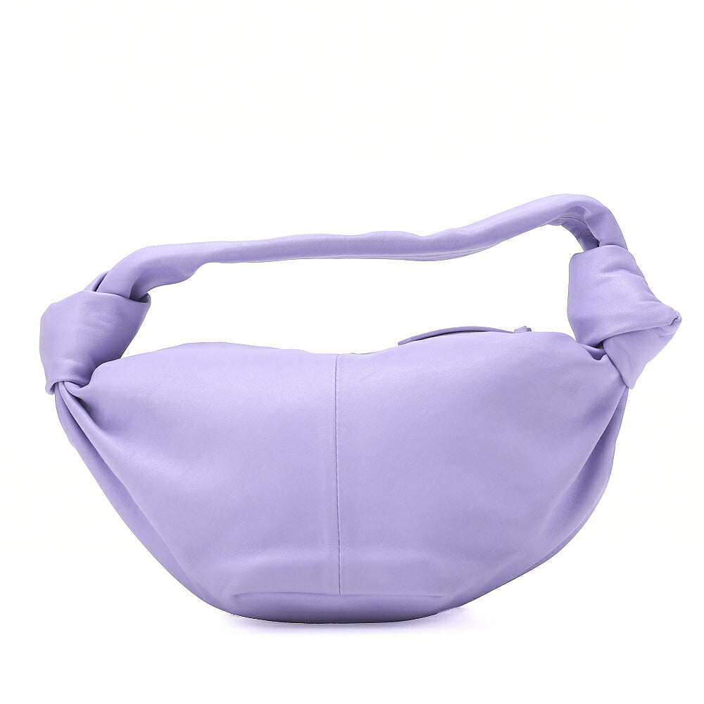 BOTTEGA VENETA Bottega Veneta Double Knot Mini Handbag Leather Purple Silver -Tone Hardware, Pre-Owned