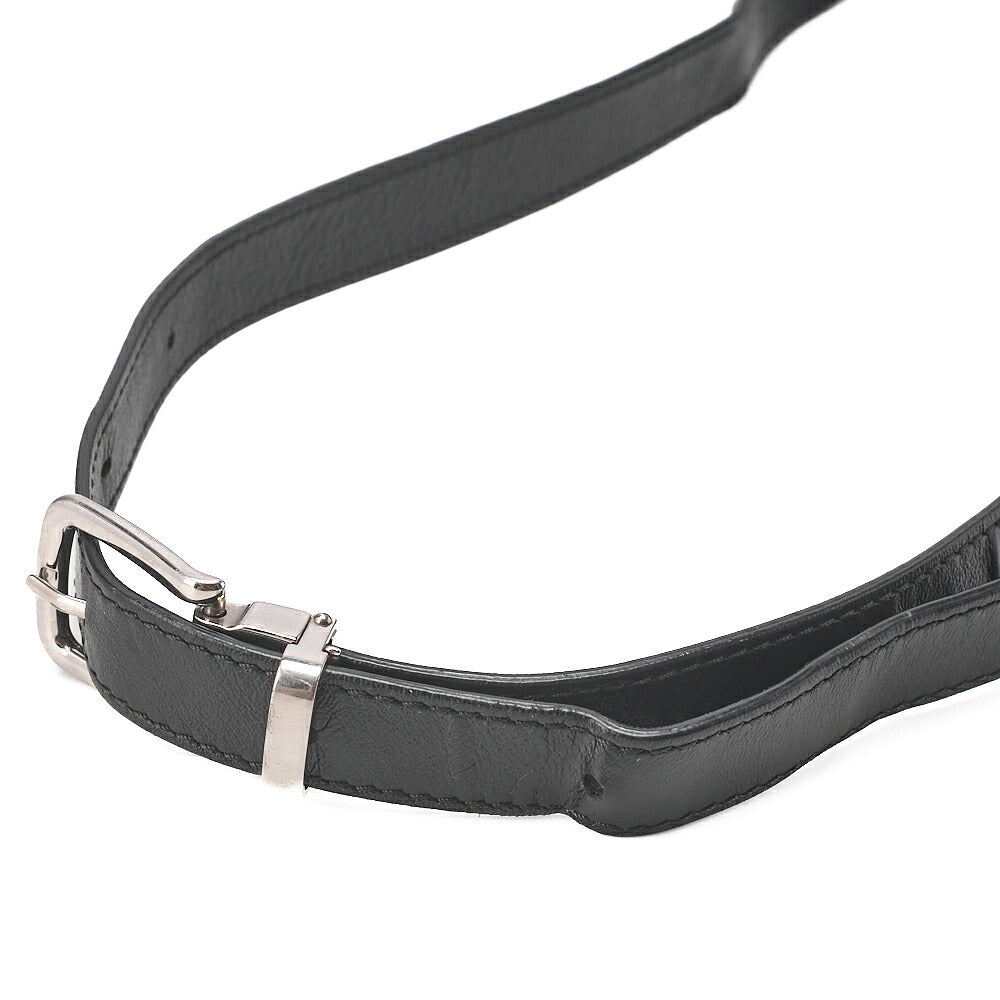 CHANEL Waist Bag Matrasse Lambskin Black Silver-Tone Hardware, Pre-Owned