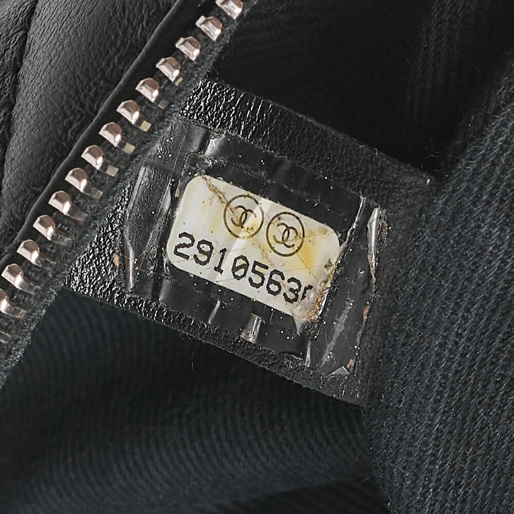 CHANEL Waist Bag Matrasse Lambskin Black Silver-Tone Hardware, Pre-Owned