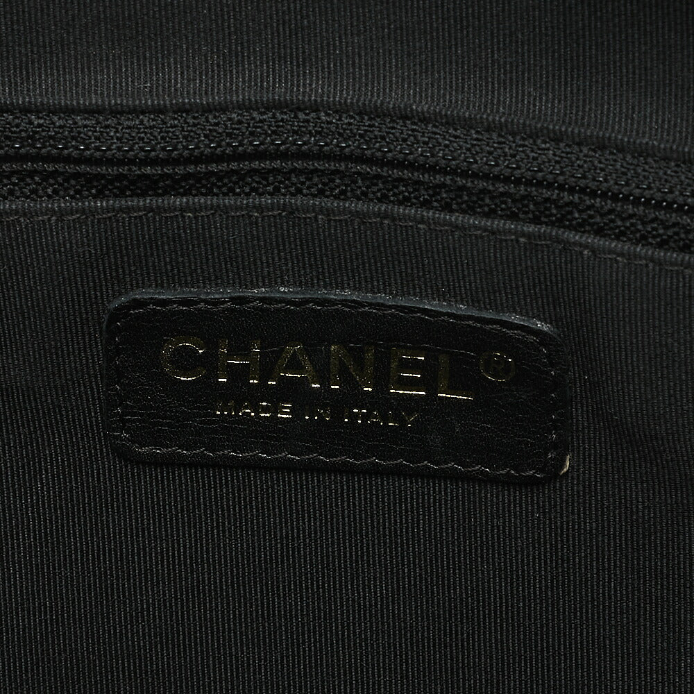 CHANEL Handbag Boston Bag Caviar Skin Matelasse Coco Mark Black Gold -Tone Hardware, Pre-Owned