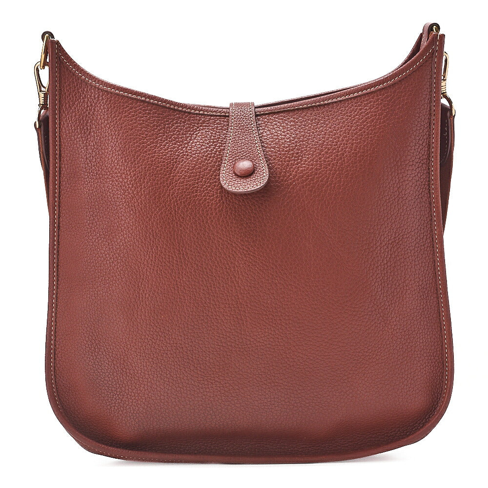 HERMES Evelyn GM 1 Shoulder Bag Tryon Clemence Brown Gold-Tone Hardware, Pre-Owned