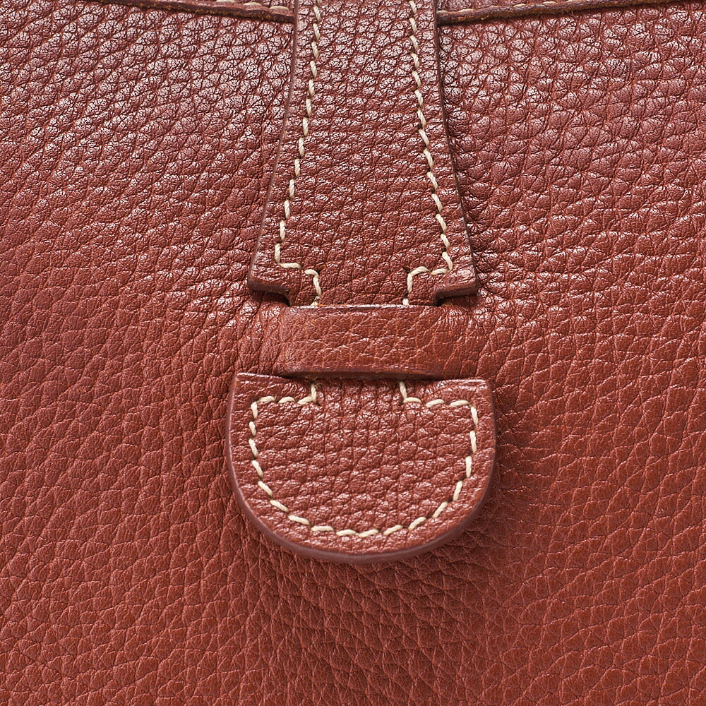 HERMES Evelyn GM 1 Shoulder Bag Tryon Clemence Brown Gold-Tone Hardware, Pre-Owned