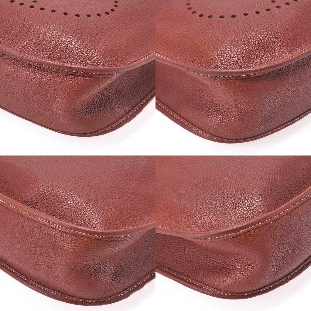 HERMES Evelyn GM 1 Shoulder Bag Tryon Clemence Brown Gold-Tone Hardware, Pre-Owned