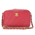 CHANEL Matrasse Coco Mark Logo Charm Chain Shoulder Caviar Skin Red Gold-Tone Hardware, Pre-Owned