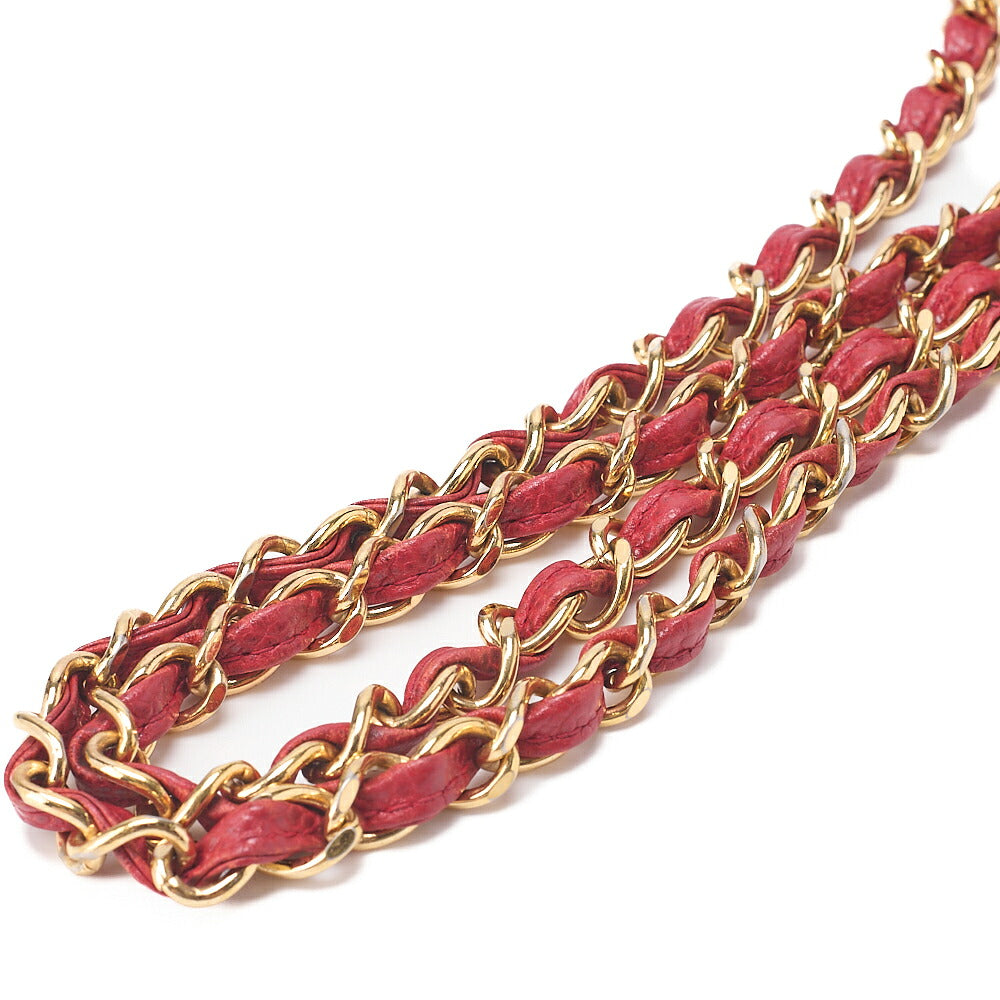 CHANEL Matrasse Coco Mark Logo Charm Chain Shoulder Caviar Skin Red Gold-Tone Hardware, Pre-Owned
