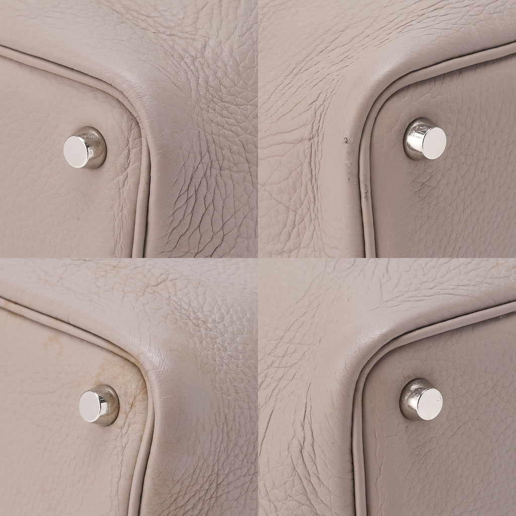 HERMES Picotan PM Handbag Tryon Cl?mence Trutile Gray Silver-Tone Hardware, Pre-Owned