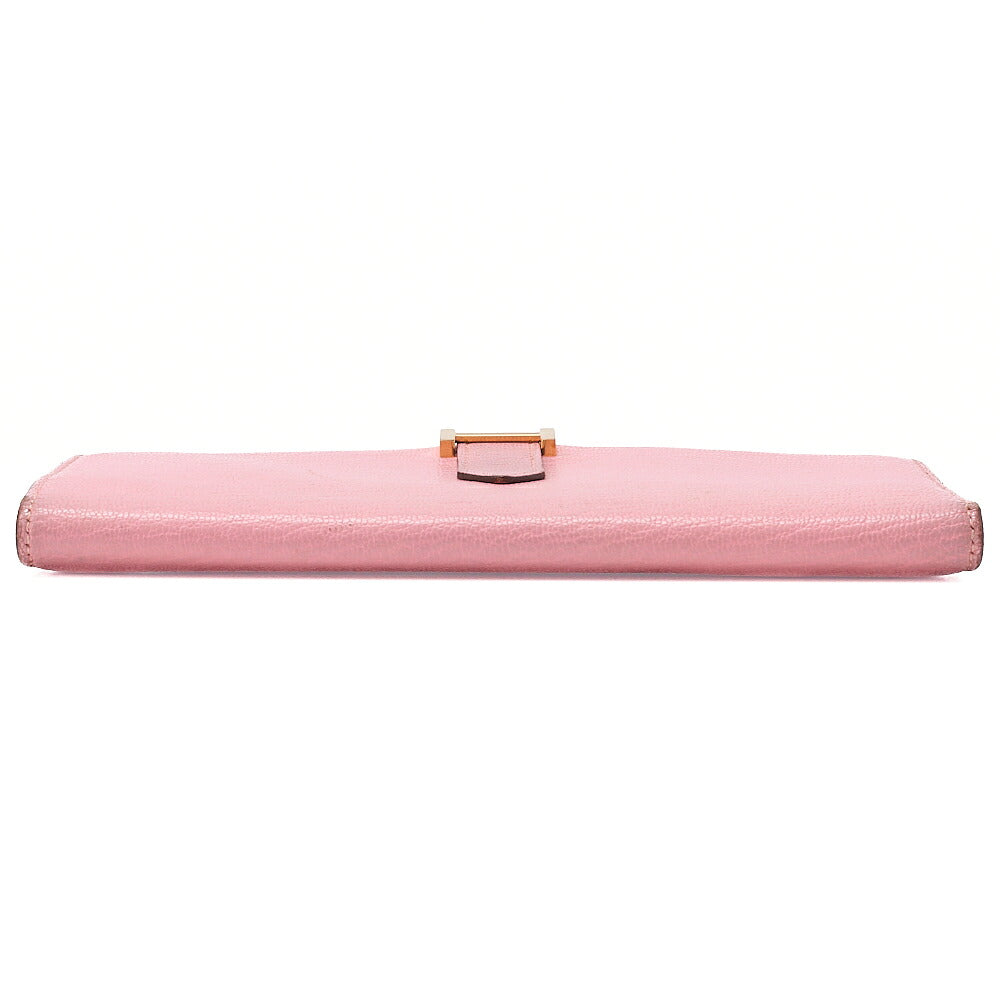 HERMES B?ance Souffre Bi-Fold Long Wallet Chevre Rose Confetti Gold-Tone Hardware, Pre-Owned