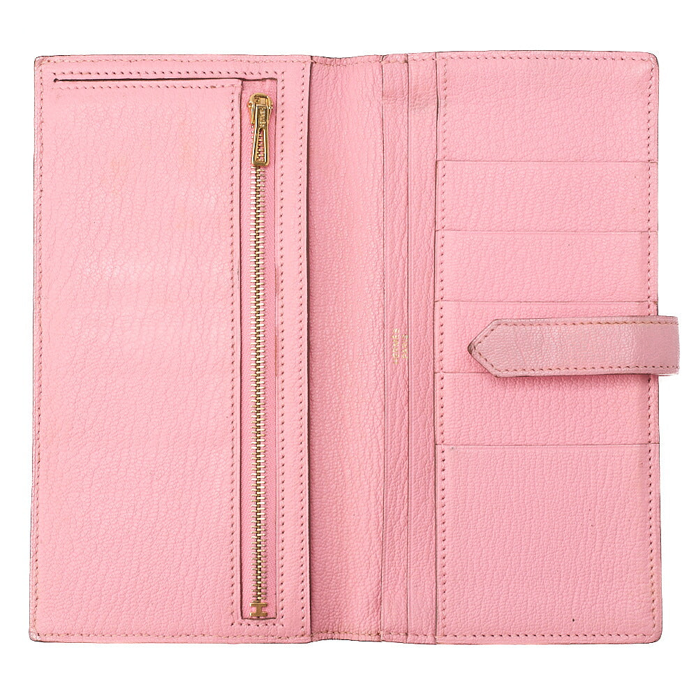 HERMES B?ance Souffre Bi-Fold Long Wallet Chevre Rose Confetti Gold-Tone Hardware, Pre-Owned