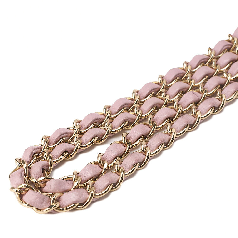 CHANEL Chain Shoulder Bag Mini Matrasse 17cm Lambskin Pink Single Flap Turnlock Gold-Tone Hardware, Pre-Owned