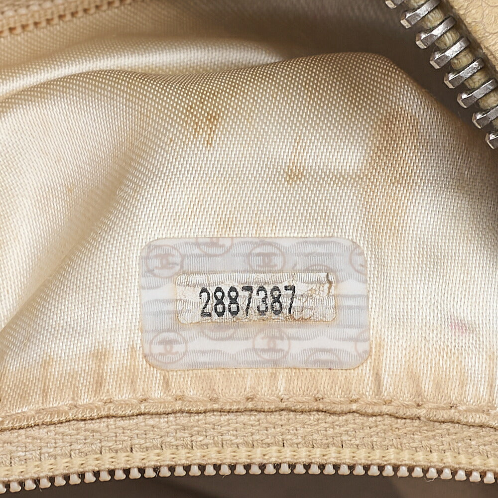 CHANEL Chain Shoulder Bag Matelasse Outside Flap Ball Charm Chain Shoulder Caviar Skin Beige Gold-Tone Hardware, Pre-Owned
