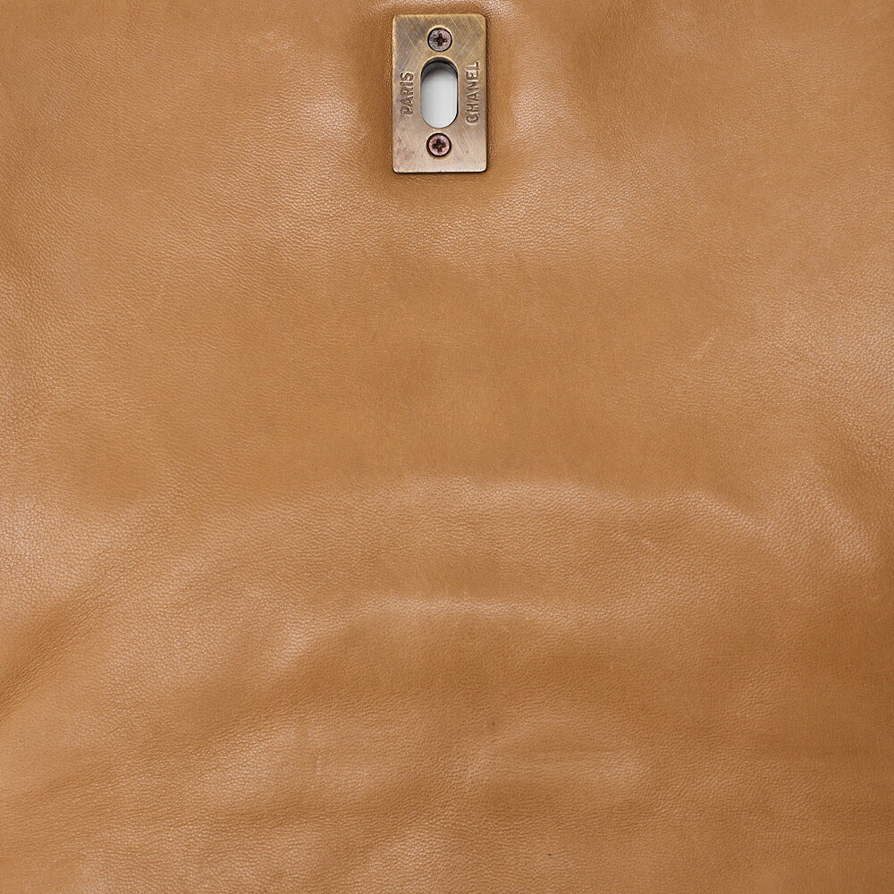 CHANEL Chain Shoulder Bag Matrasse Coco Mark Tortoiseshell Lambskin Beige x Brown Gold-Tone Hardware, Pre-Owned